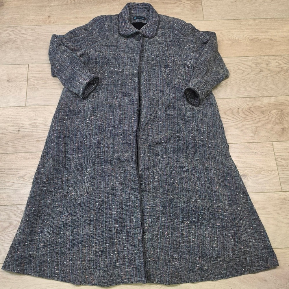 Lynn Yarrington Tweed A-Line Coat Womens XL Multi-Color Excellent Longline Lined